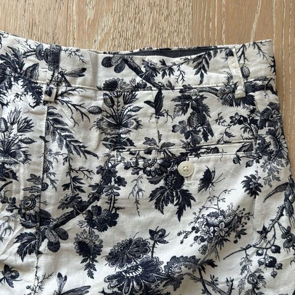 Club Monaco Baxter Linen/Cotton Blend Casual Shorts 6" Blue/White Floral Sz30 - Picture 8 of 11